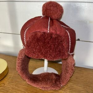 UGG TODDLER SHEARLING HAT – Dusty Rose Brown – Size 2–4 Years